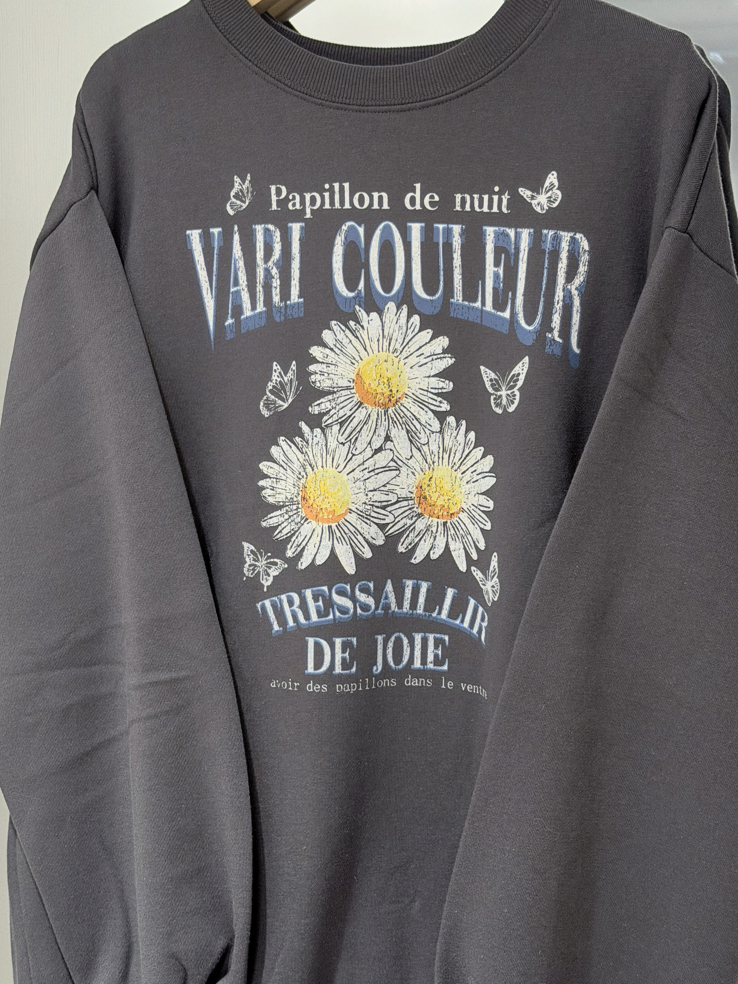 （停產） JP1172｜日本直送！微復古感褪色3小雛菊🌼VARI COULEUR 衛衣 ₊ ⊹ ♡