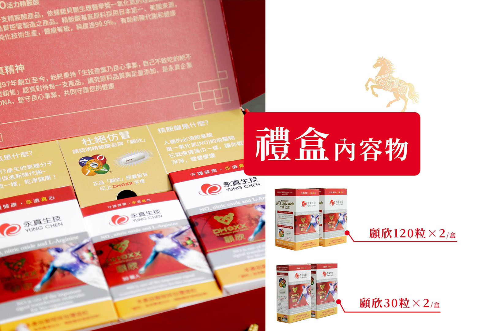 禮盒內容物:顧欣120粒2盒+顧欣30粒2盒