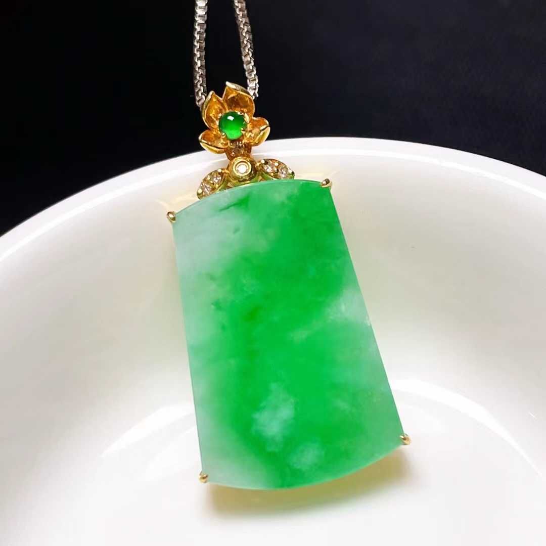 翡翠無事牌吊墜,天然翡翠A玉, 緬甸玉, Jade, Jadeite