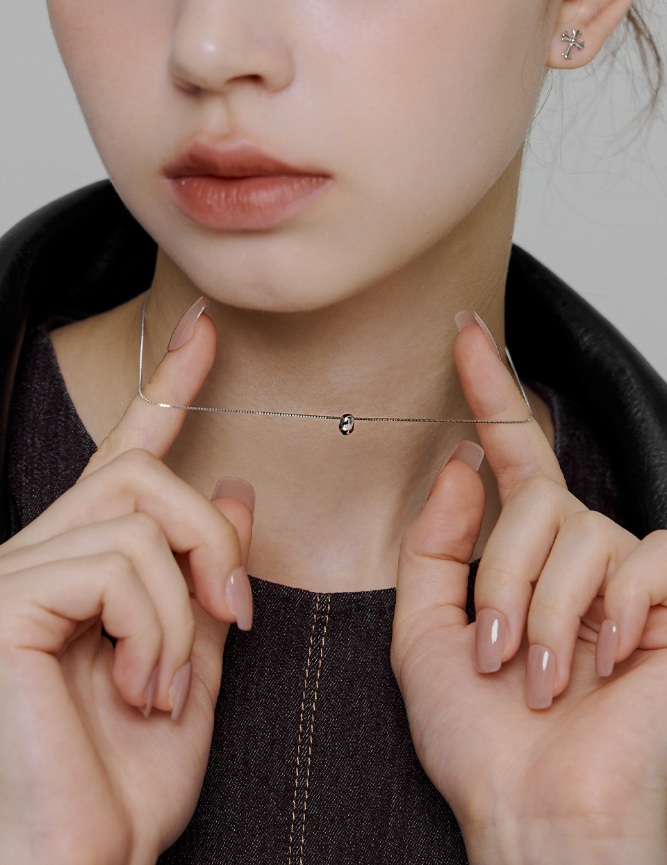 【925純銀】小圓光澤項鍊(銀)