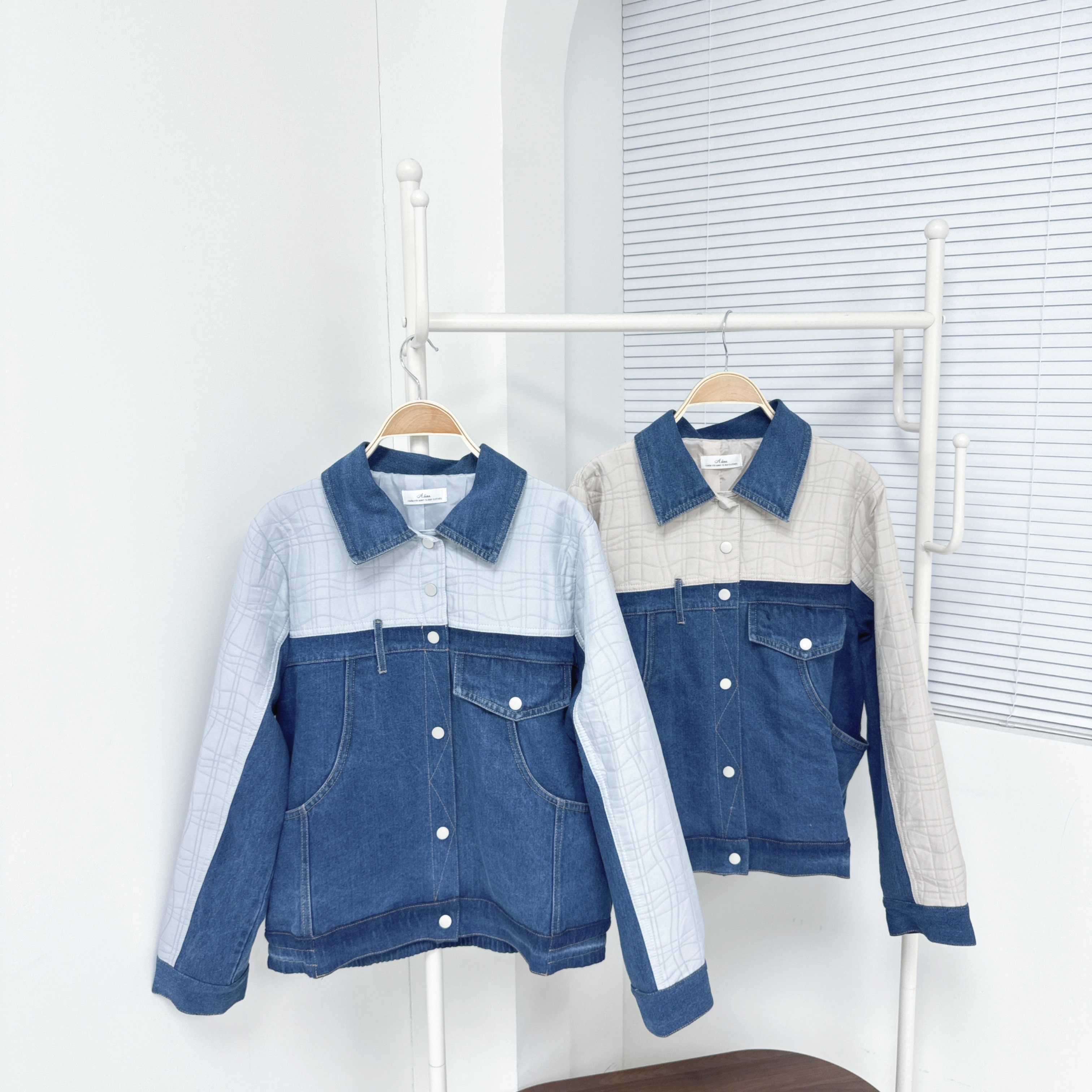 【廠家制】半拼壓紋牛仔褸 (S9-S10)