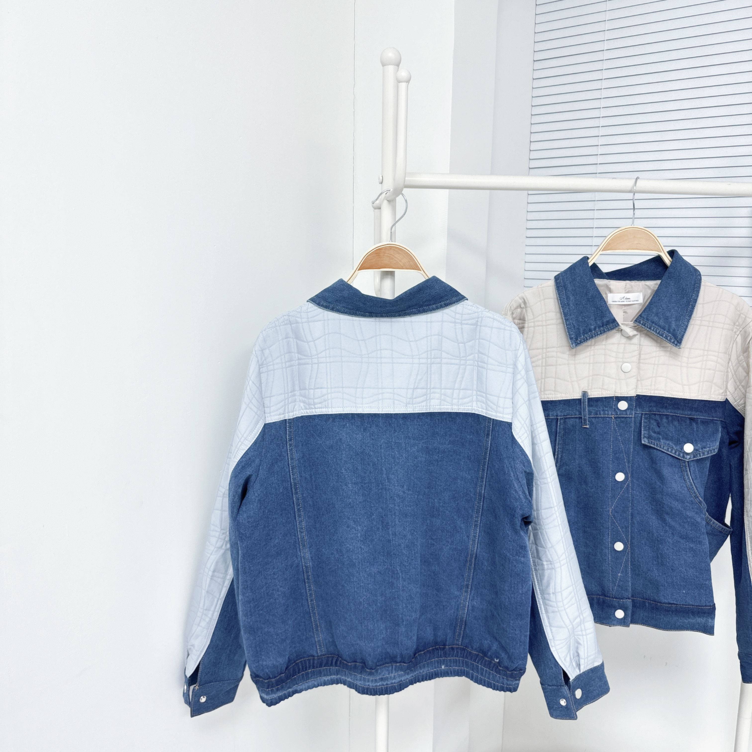 【廠家制】半拼壓紋牛仔褸 (S9-S10)