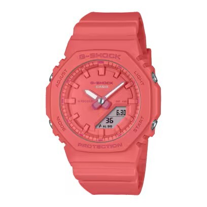 【CASIO 卡西歐】 G-SHOCK 農家橡樹 輕薄 耐衝擊 雙顯 夜光 桃紅色 GMA-P2100-4A
