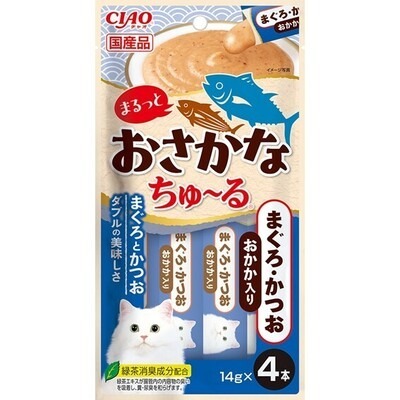 CIAO 吞拿魚+鰹魚+鰹魚片醬 (14gx4支裝)【$100 X 7 包】