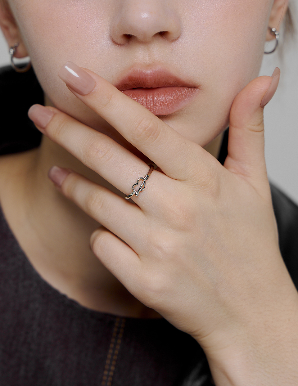 【925純銀】心線交會可調式戒指
