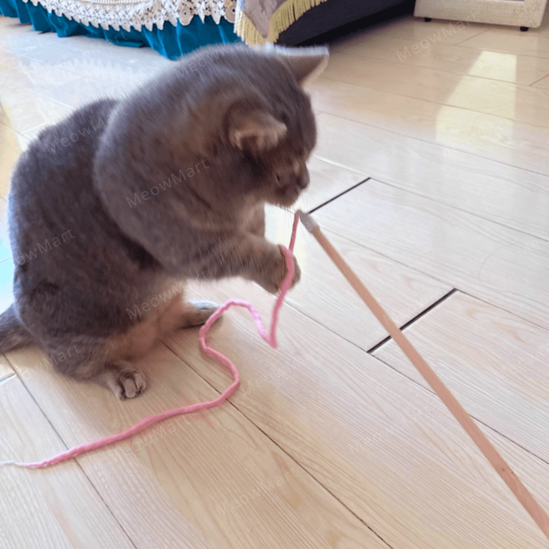 Mofu 100%天然羊毛鞭逗貓棒