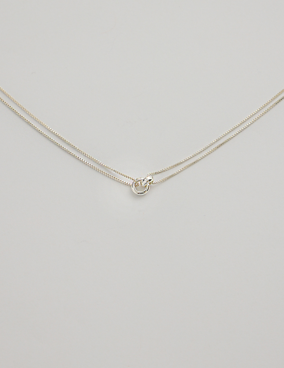 圓環相疊雙層鎖骨鍊