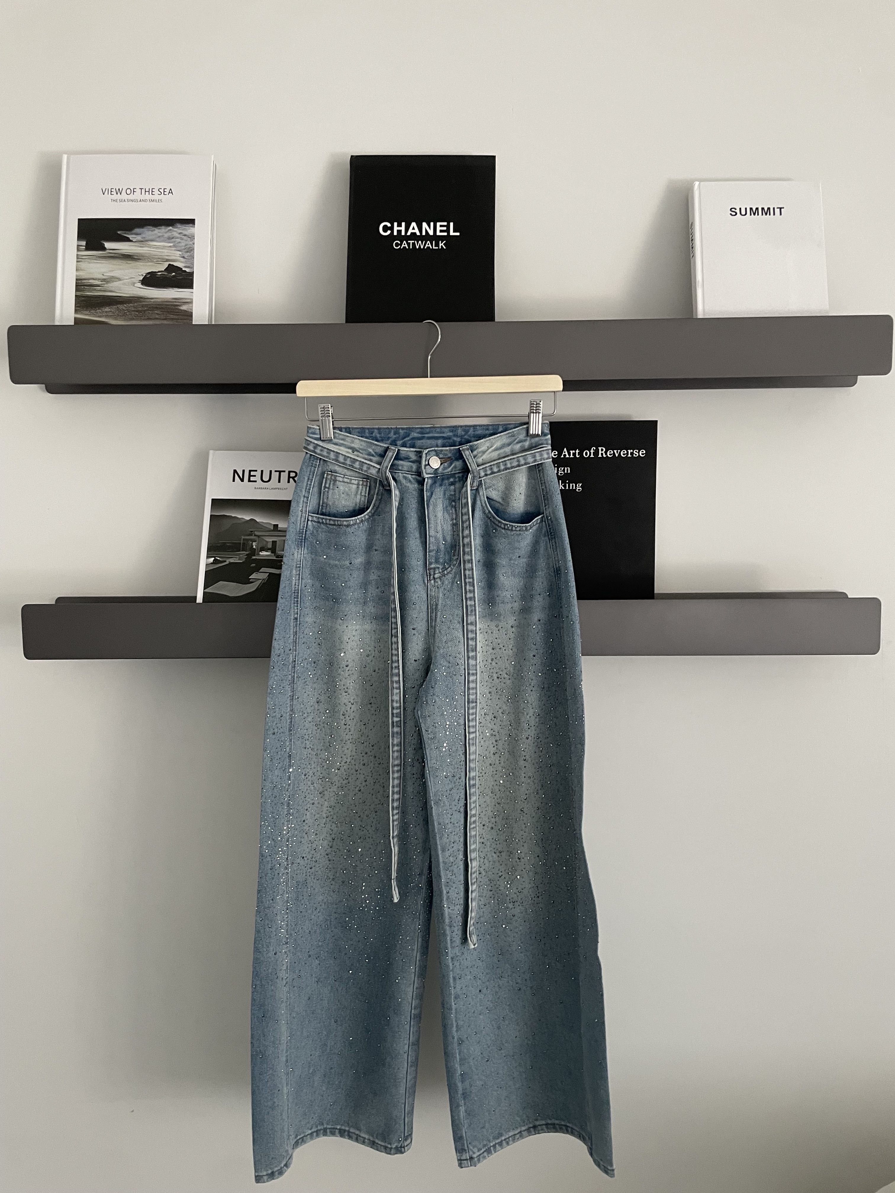 （現貨）#AH65 鑽鑽彎刀寬褲