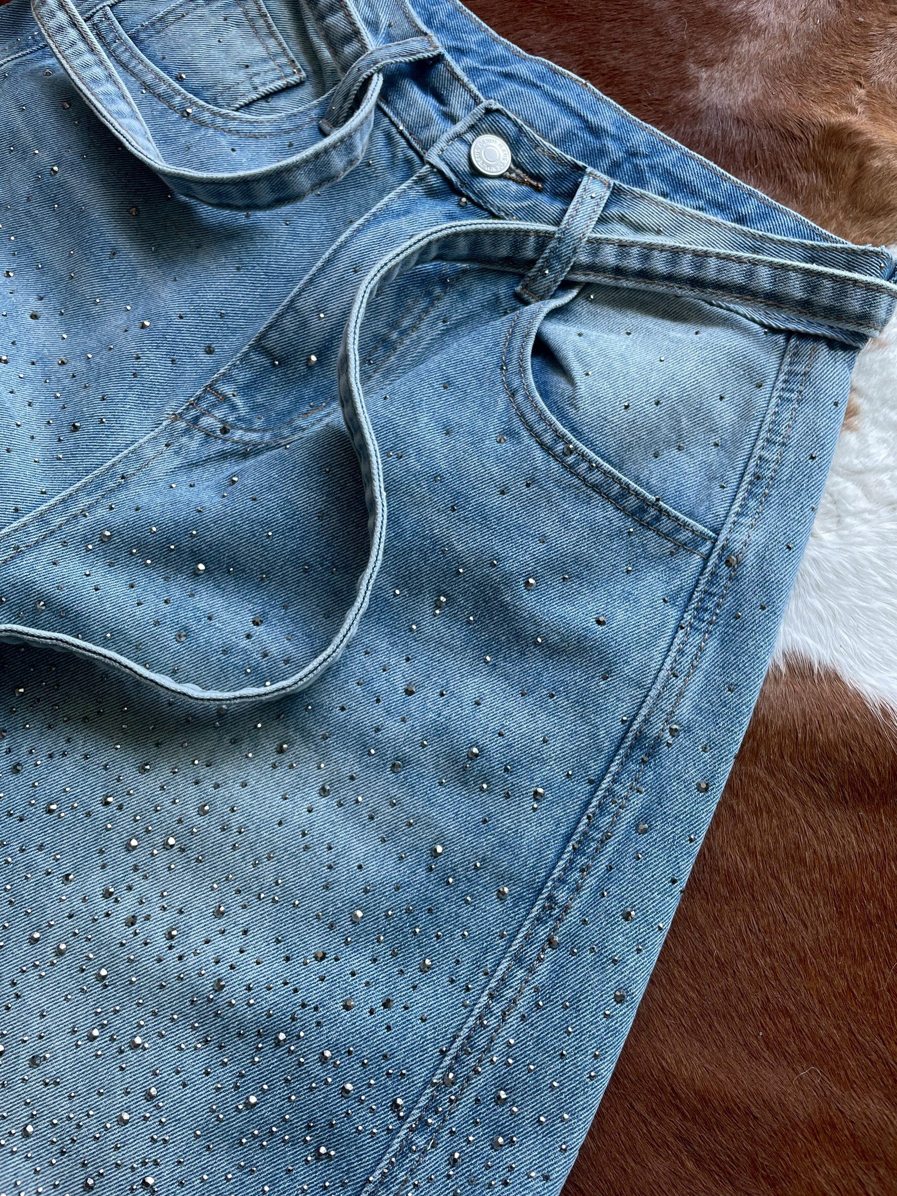 （現貨）#AH65 鑽鑽彎刀寬褲