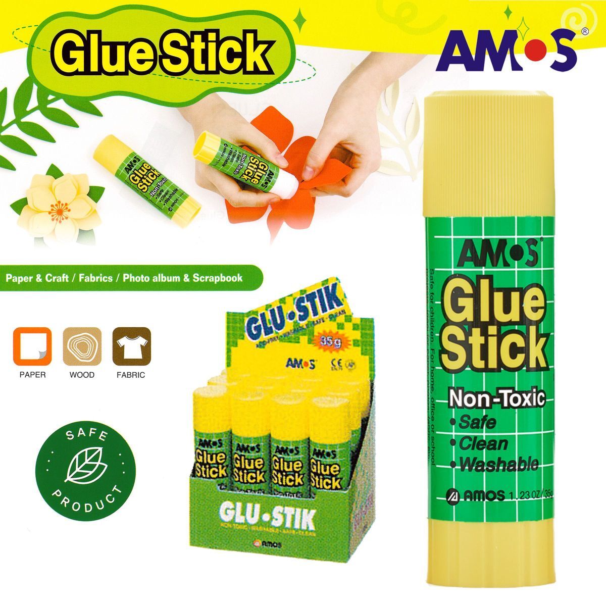 韓國AMOS 大槳糊筆(35克) 12支《香港行貨》GSW35