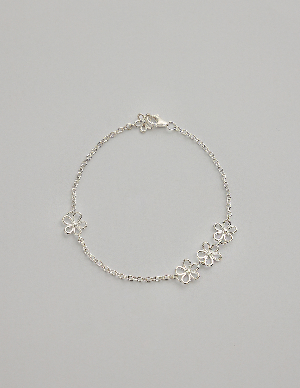 【925純銀】清新簍空花朵手鍊