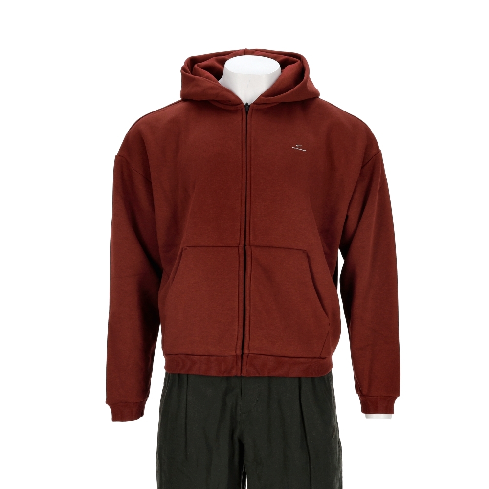 Nike Tf Si Brsh Fz Hd 男款 暗紅色 寬鬆 刷毛 連帽 外套 IO3690-619