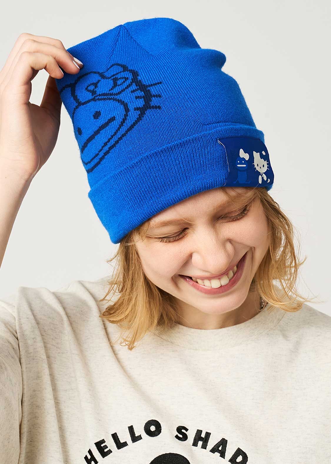🇯🇵 HELLO KITTY X graniph "HELLO SHADOW" 三麗鷗 凱蒂貓 KITTY貓 聯名 藍色 毛帽 針織帽 / 預購