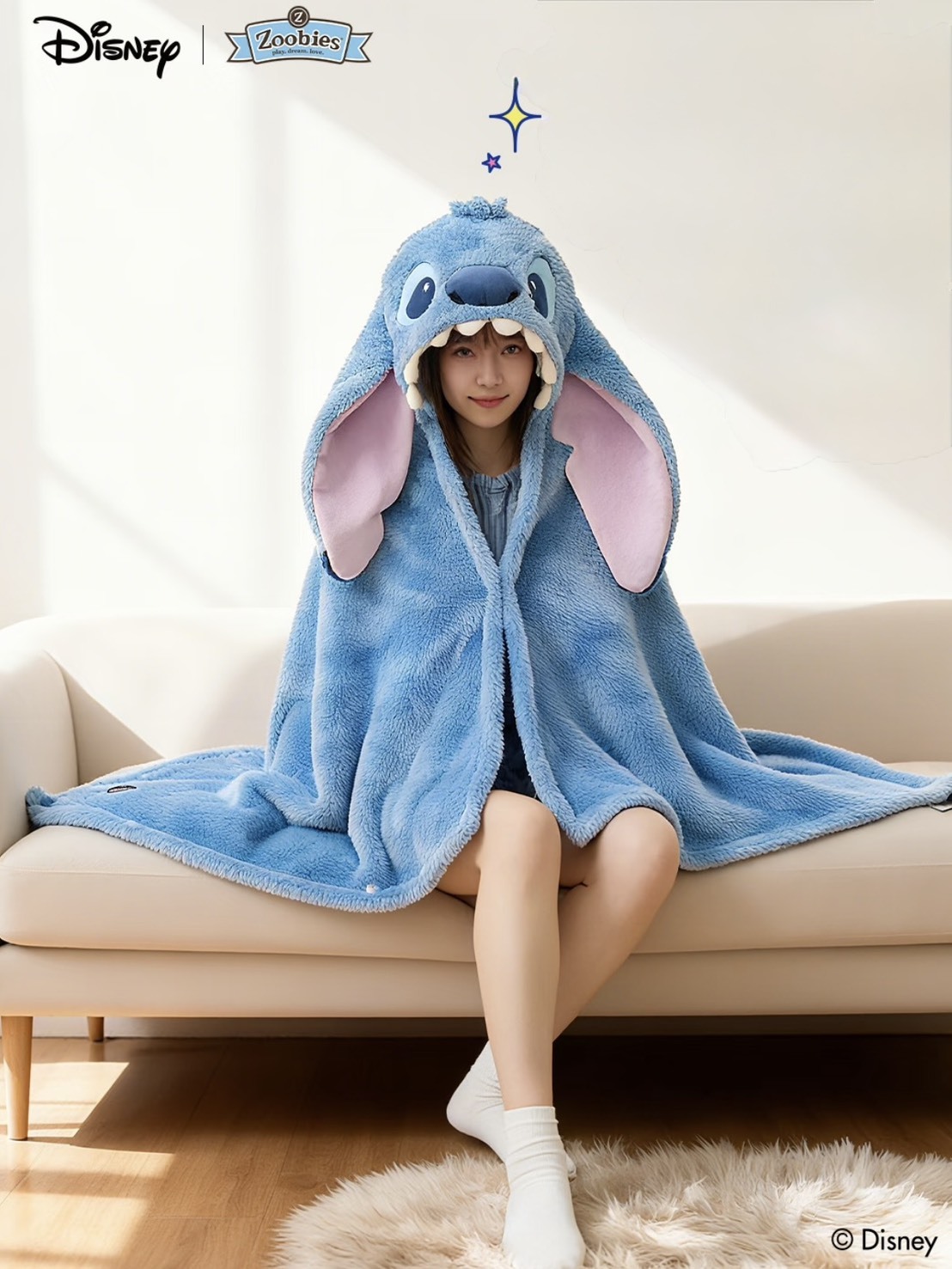 ZOOBIES x DISNEY 迪士尼聯名款 雙面絨披風毛毯