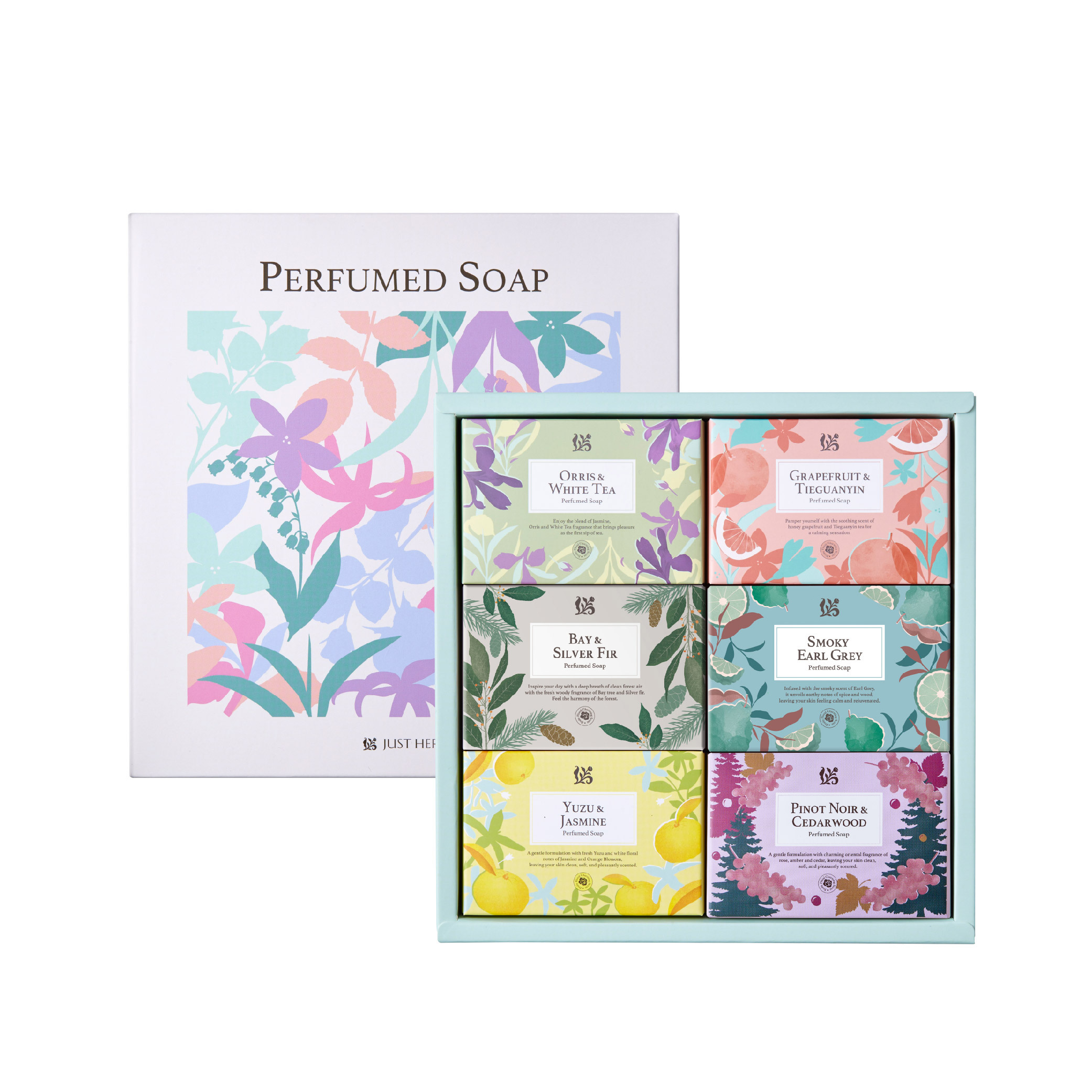 花植香氛皂精選6入組 (附禮盒提袋)