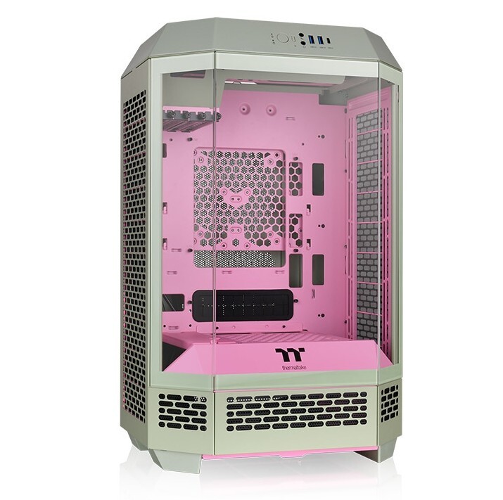 曜越Tt 透視 The Tower 300 全景直立式小型機殼 (抹茶梅)