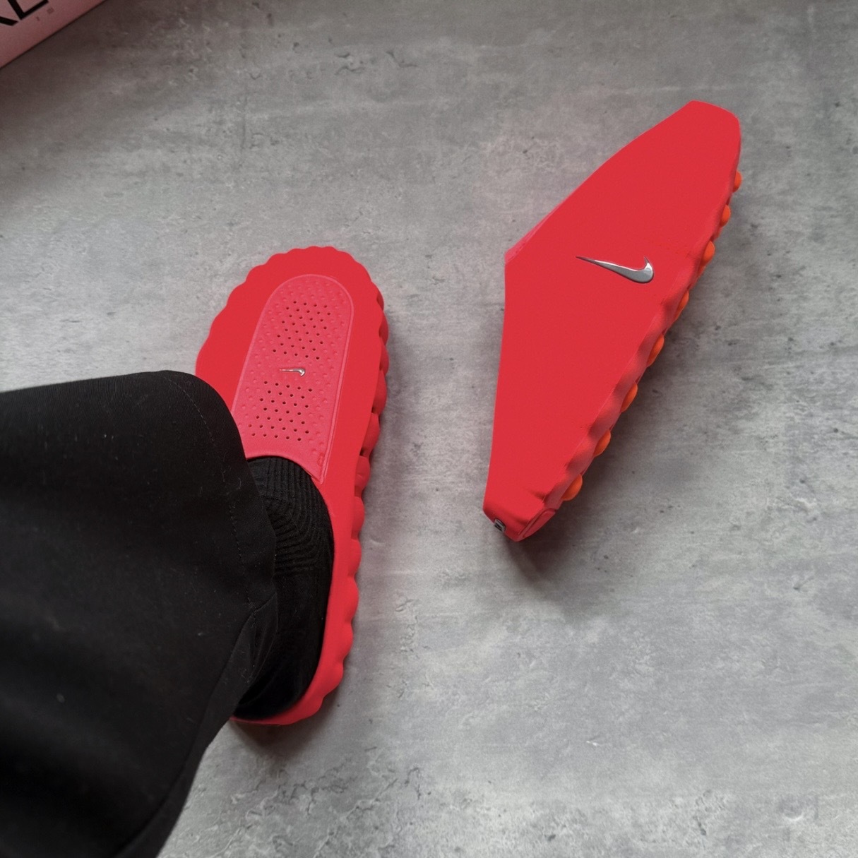 NIKE MIND 001 太陽紅 泡棉節點 拖鞋 賽前 穆勒鞋 男款 HQ4307-600