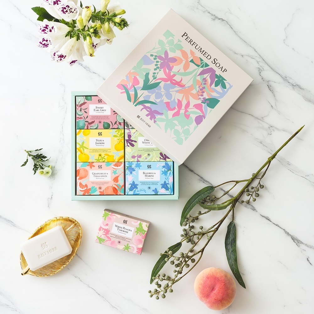 花植香氛皂精選6入組 (附禮盒提袋)