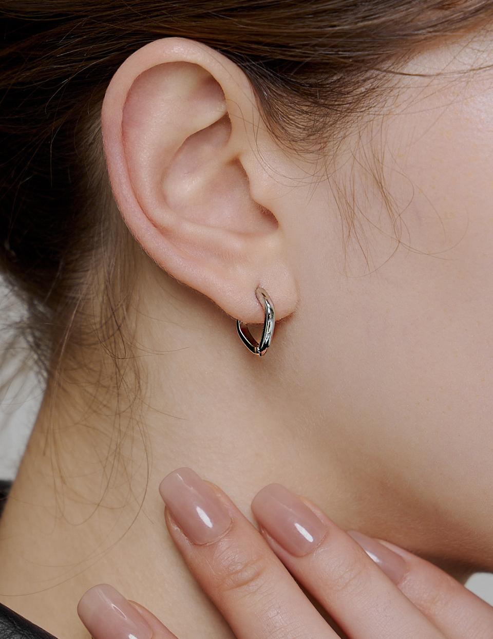 簡約方圓。針式耳環