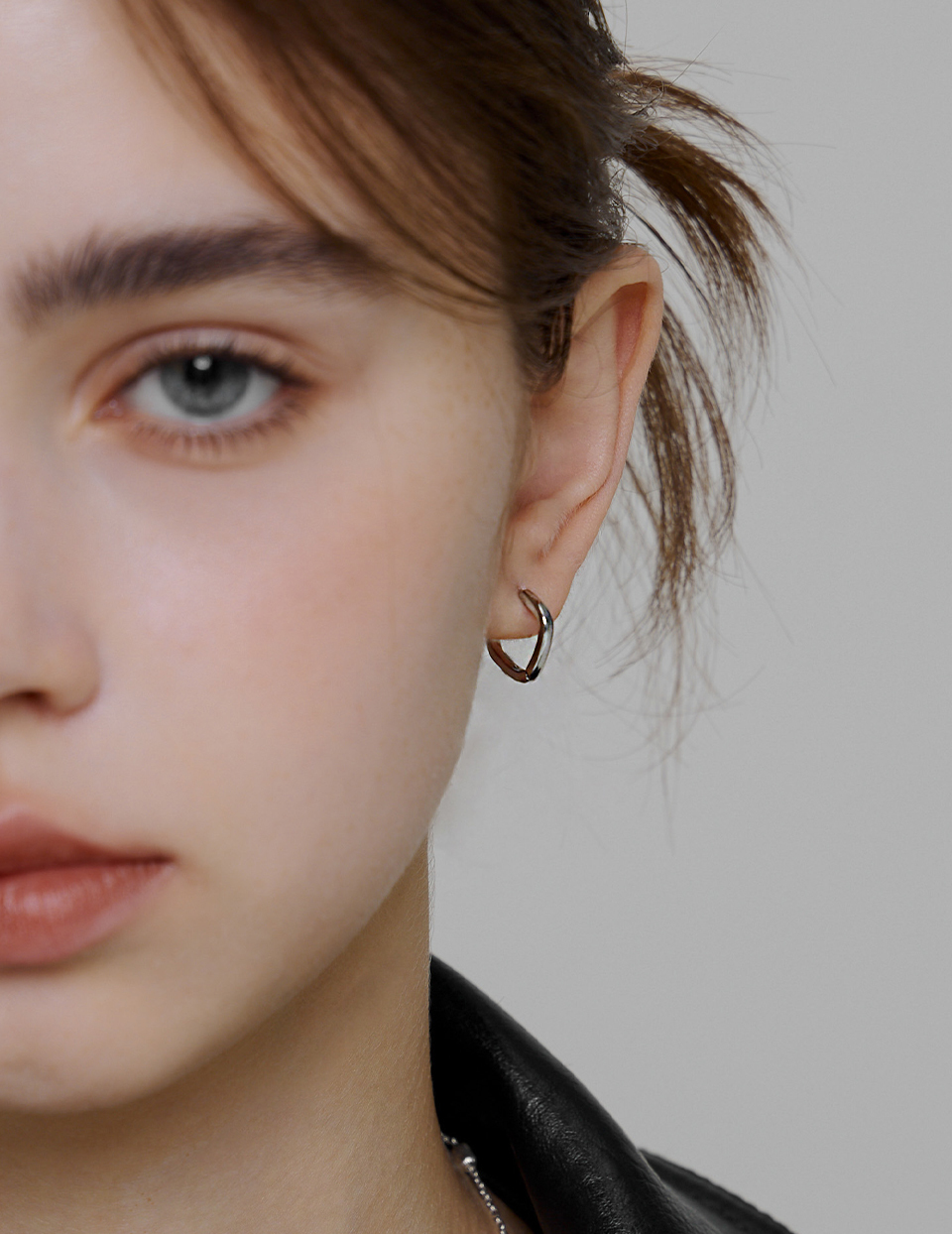 簡約方圓。針式耳環