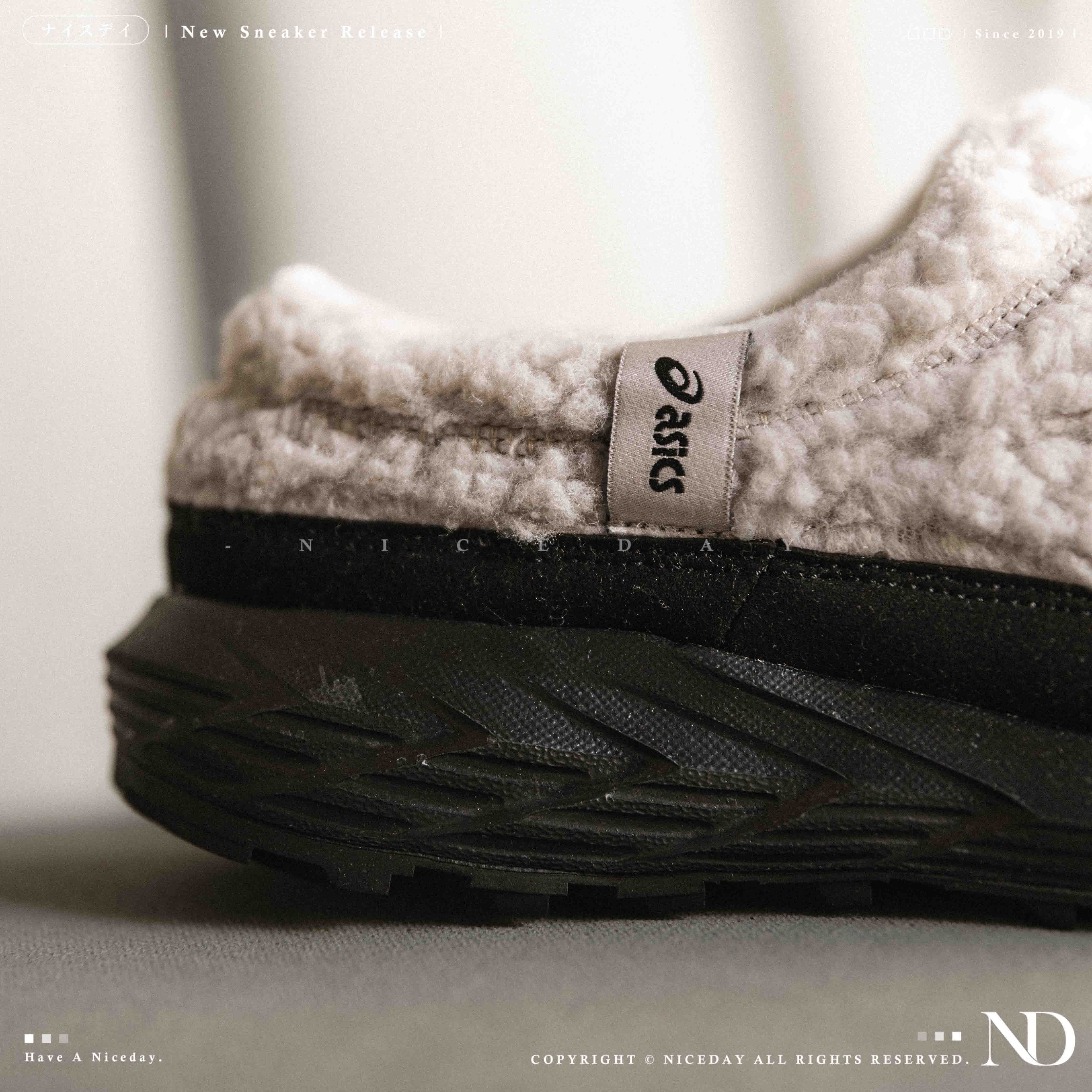 NICEDAY 代購 ASICS GEL-SONOMA WT 熊貓 貓熊 黑白 米白黑 絨毛 羊羔絨 抽繩 泰迪鞋 穆勒 懶人鞋 女鞋 1203B036-020