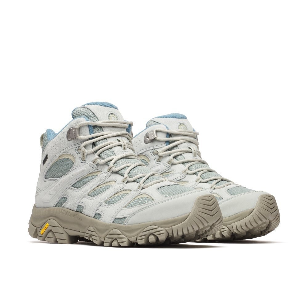 【MERRELL】 MOAB 3 MID GTX 男鞋 防水越野登山鞋 ML06606-[水洗藍、淺綠色]