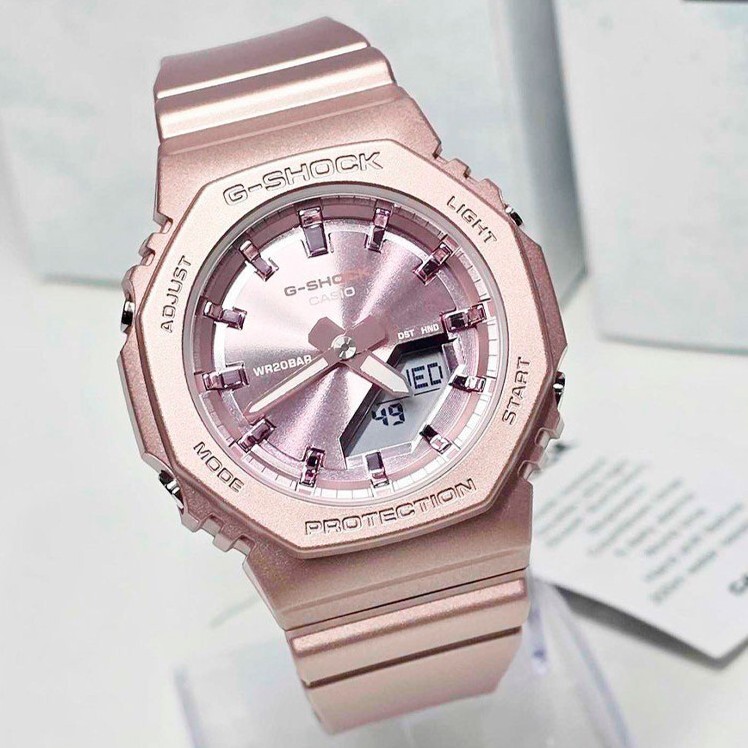 【CASIO 卡西歐】 G-SHOCK 農家橡樹 雙顯 耐衝擊 羅勒葉指針 運動 手錶 GMA-P2100ST-4A