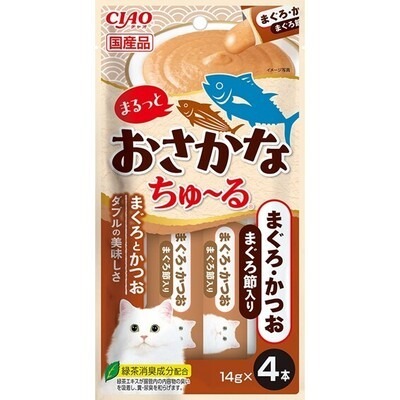 CIAO 吞拿魚+鰹魚+鮭魚乾醬(14gx4支裝)【$100 X 7 包】