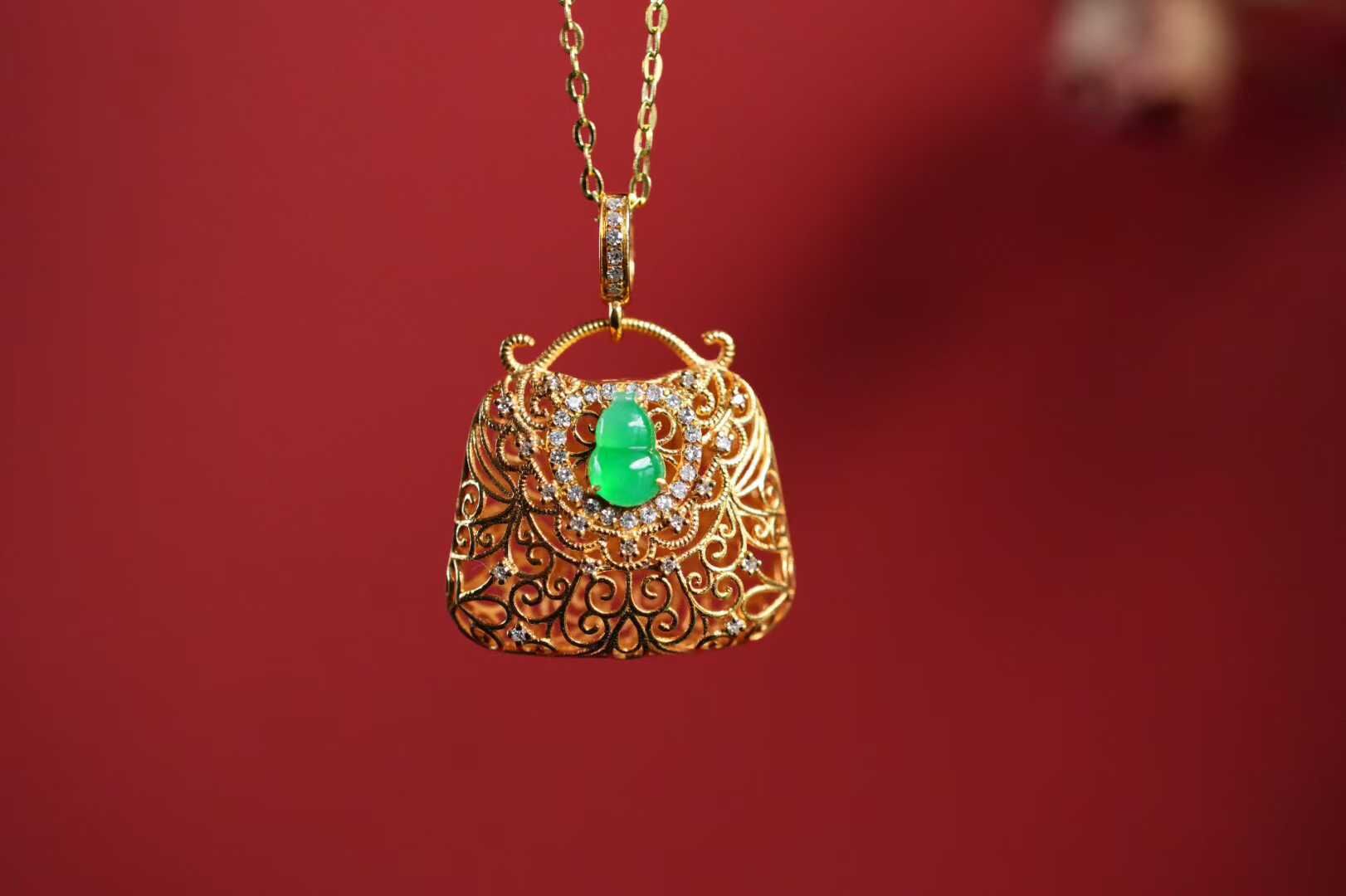 19839 翡翠福袋包包香囊吊墜