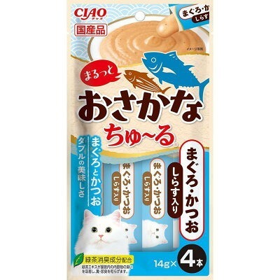 CIAO 吞拿魚+鰹魚+銀魚醬 (14gx4支裝)【$100 X 7 包】