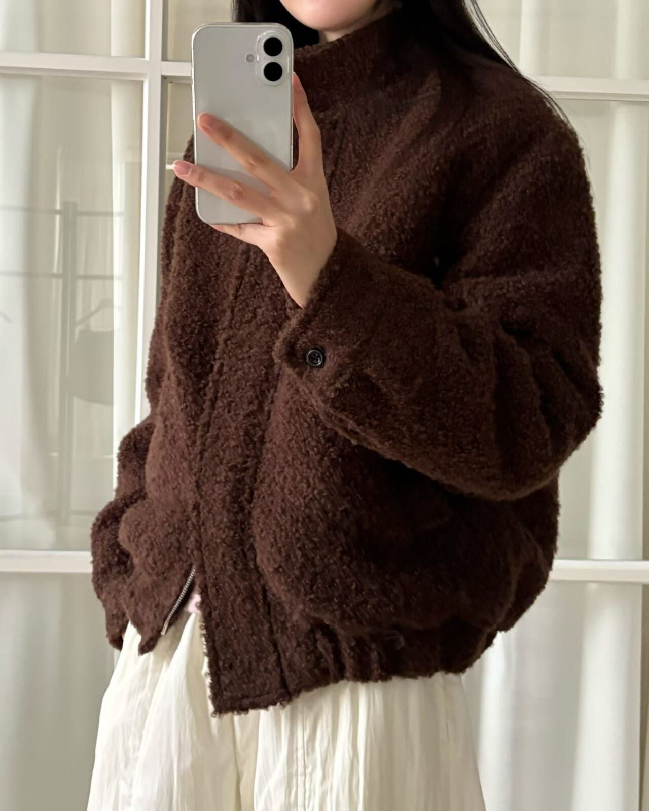 PE5219 羊羔毛半企領外套 *特價*