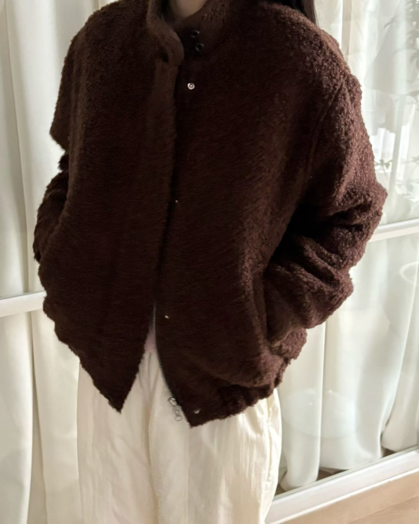 PE5219 羊羔毛半企領外套 *特價*