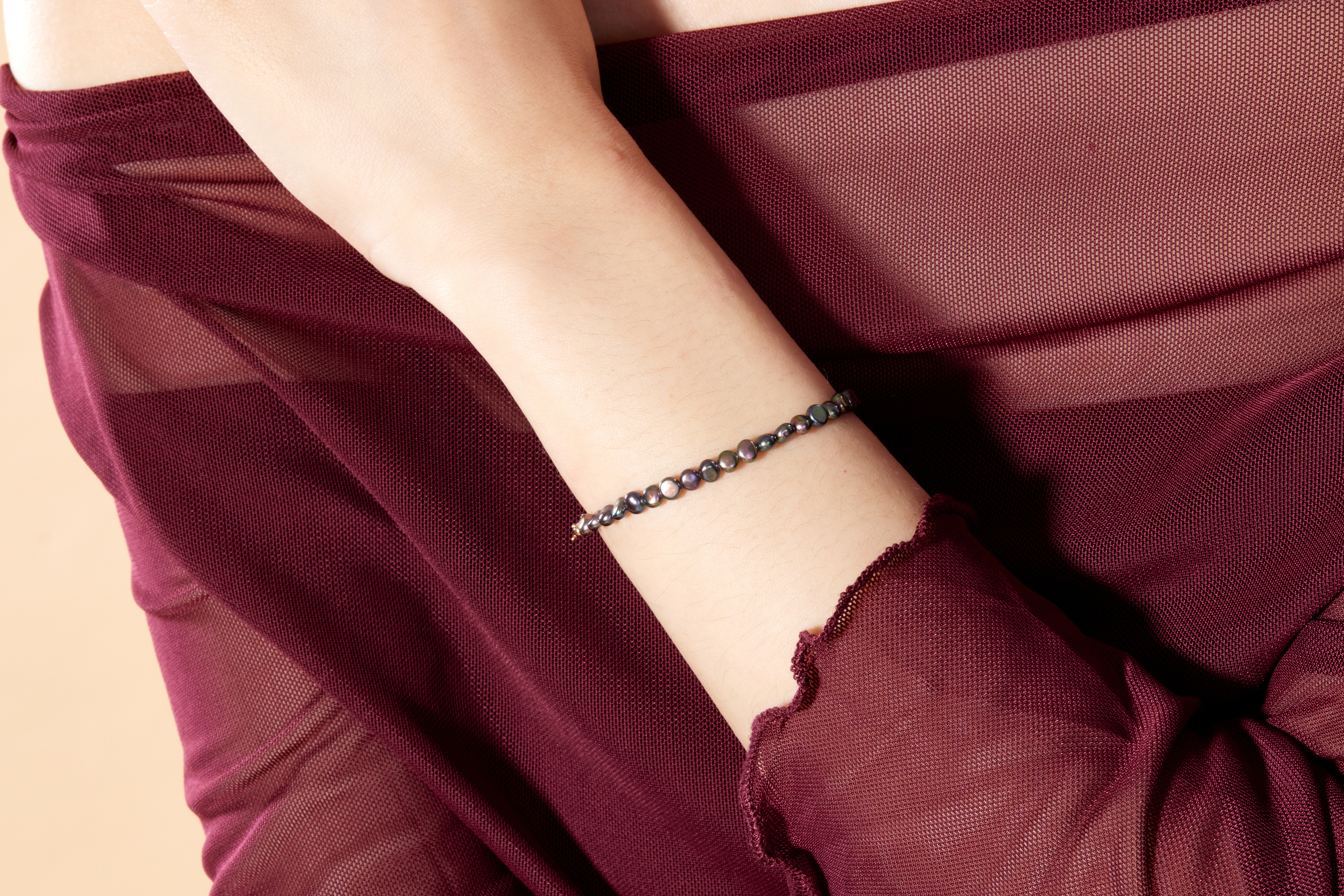 B673 | 14kgf淡水黑珍珠手鍊