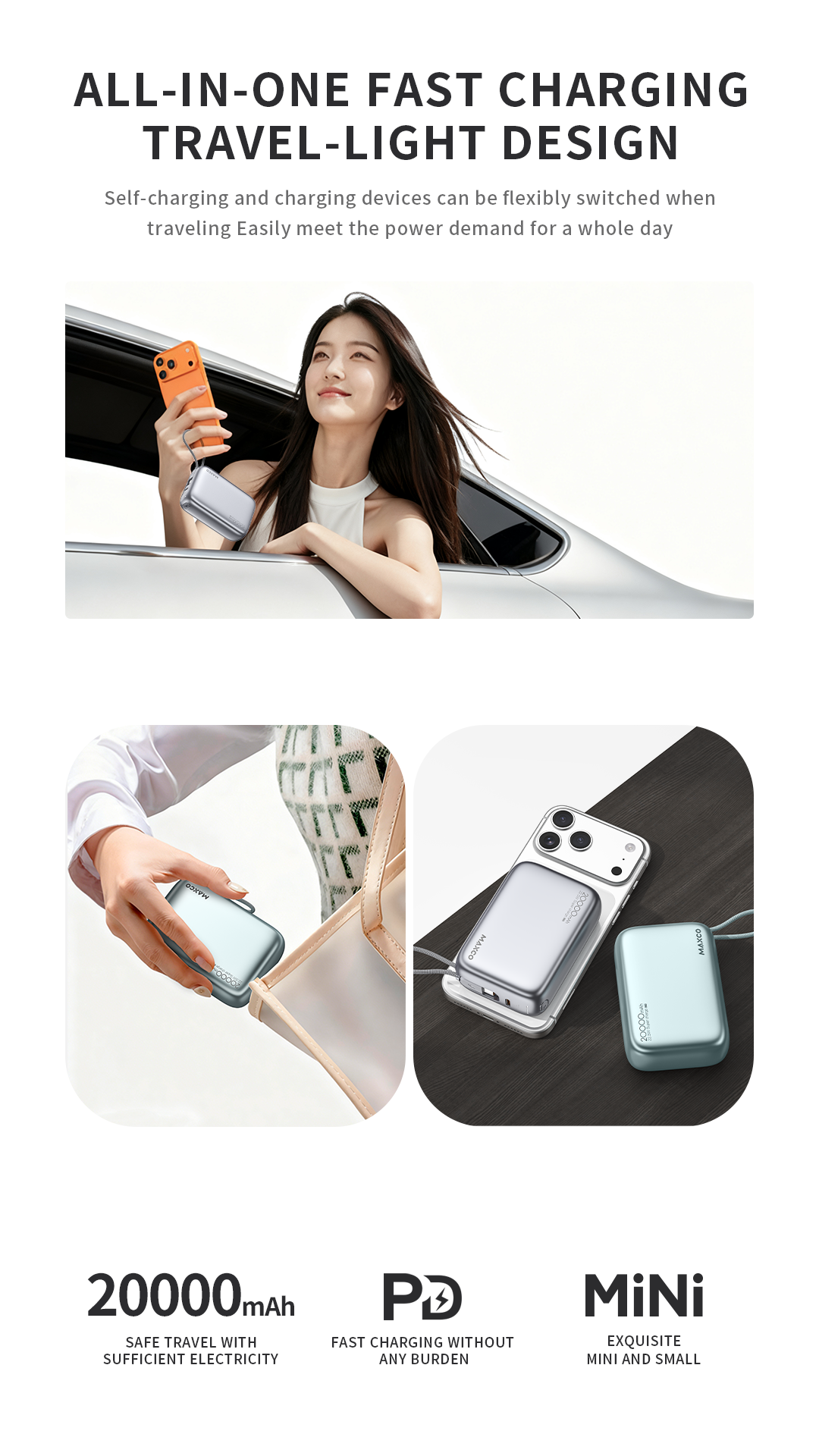 [CCC認證產品] Maxco CUBE 20000mAh PD22.5w 流動電源 MP52