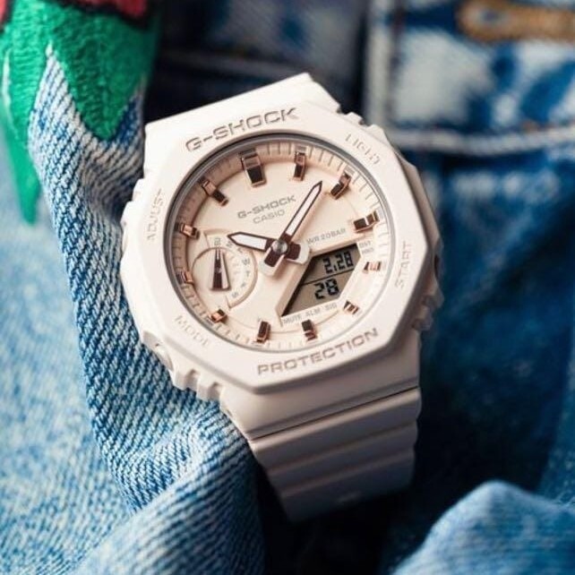 【CASIO 卡西歐】G-SHOCK 農家橡樹 雙顯 耐衝擊 羅勒葉指針 運動 手錶 GMA-S2100-4A