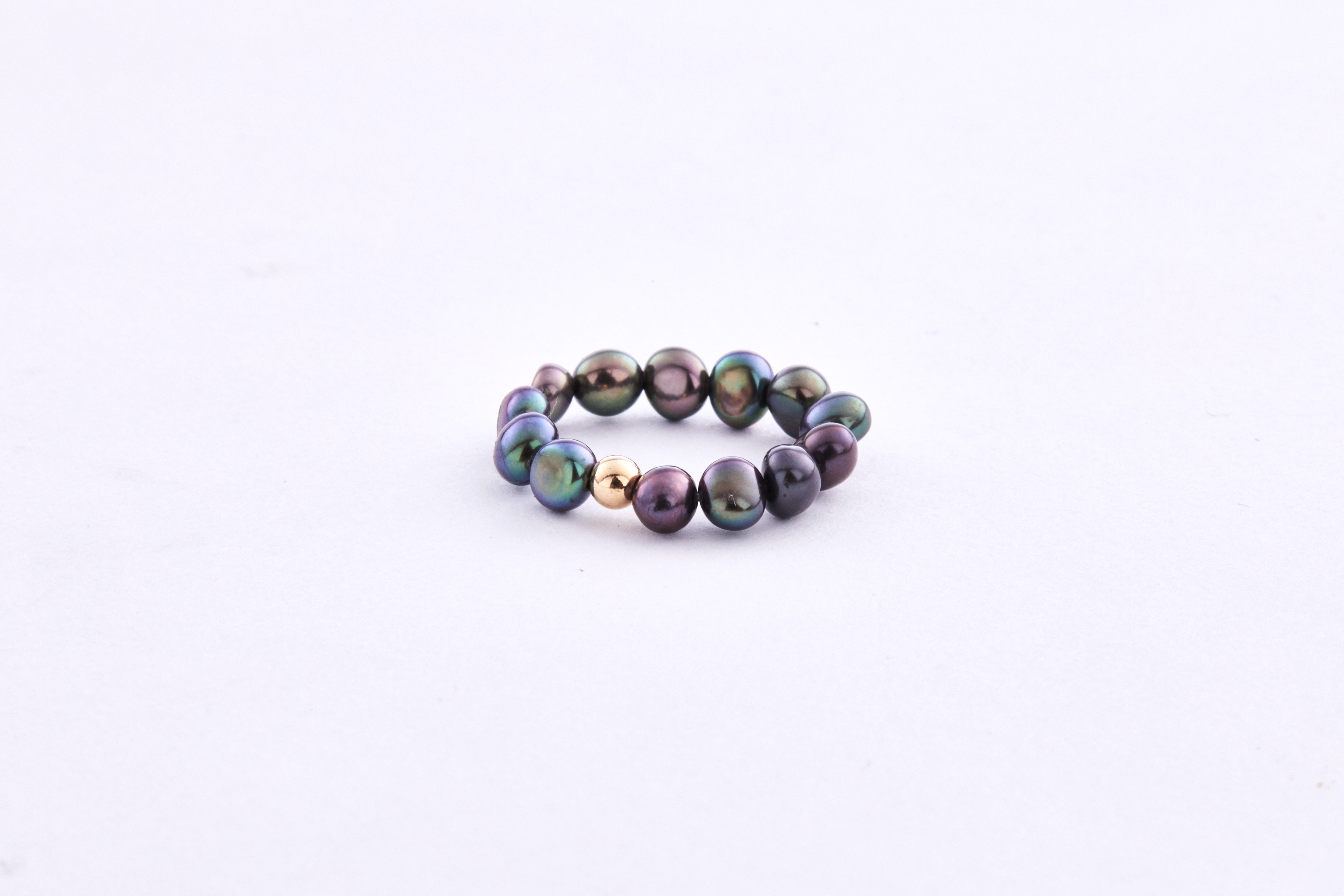 R1352 | 14kgf彈性黑珍珠戒指