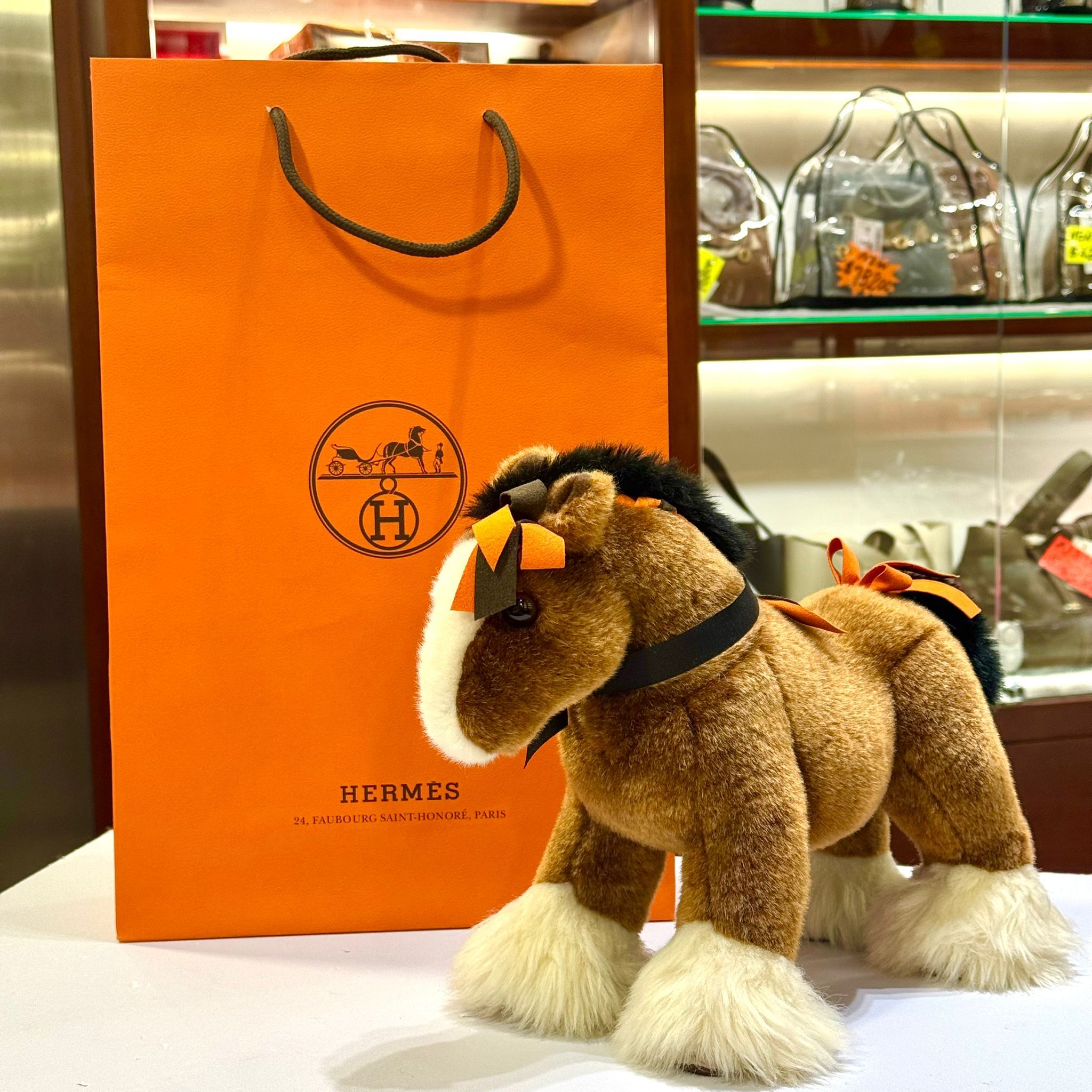 全新HERMES Brown Plush Hermy Horse TPM PM馬公仔,愛馬士家居擺設系列 #BRAND NEW #香榭站正品