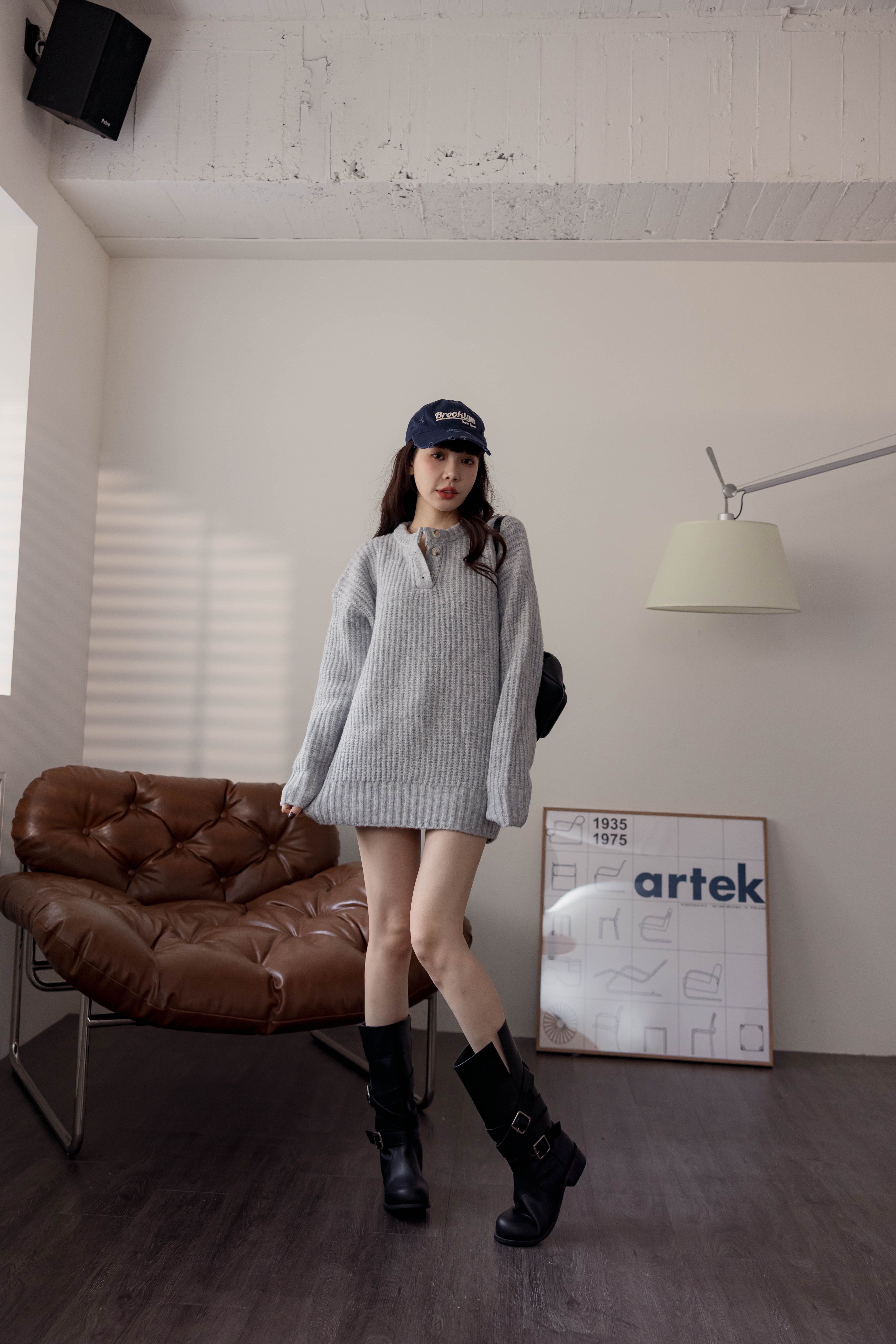 (現貨)#AH51 開襟長板上衣(白/花杏/淺灰)