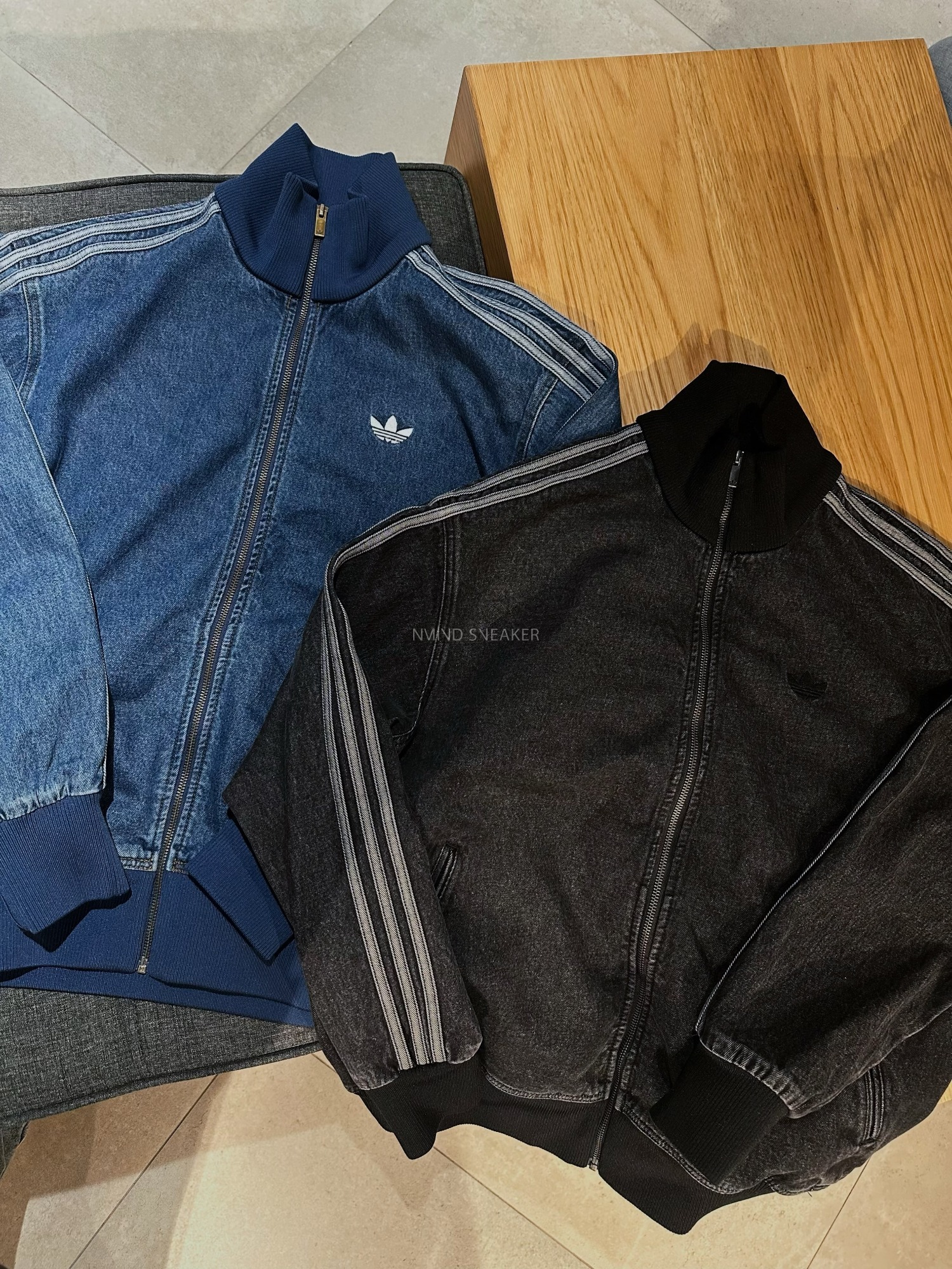 ADIDAS ORIGINALS 套裝控 丹寧牛仔外套 藍/黑