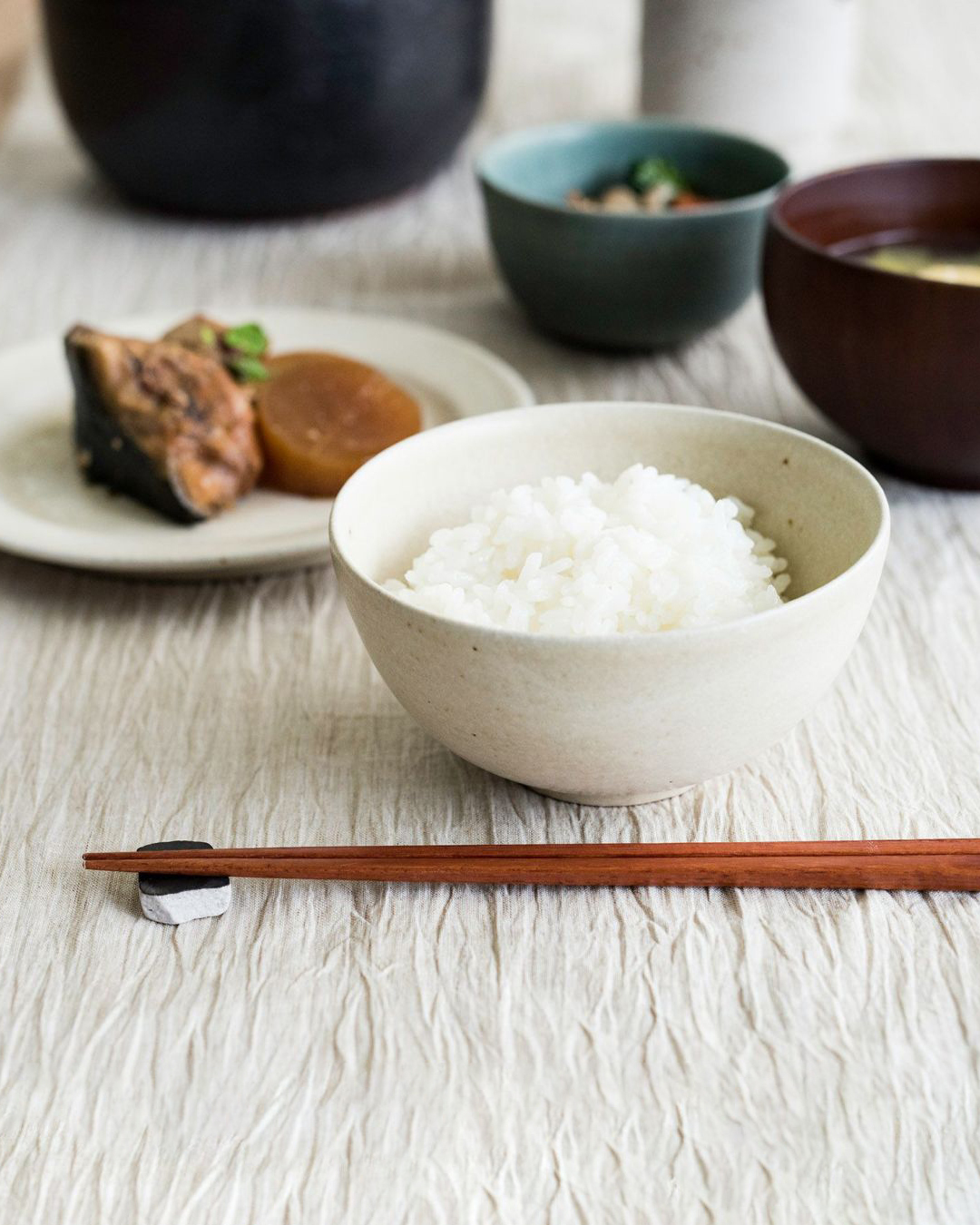 明山窯 TEIBAN WARE 飯碗 生成(米)｜信樂燒