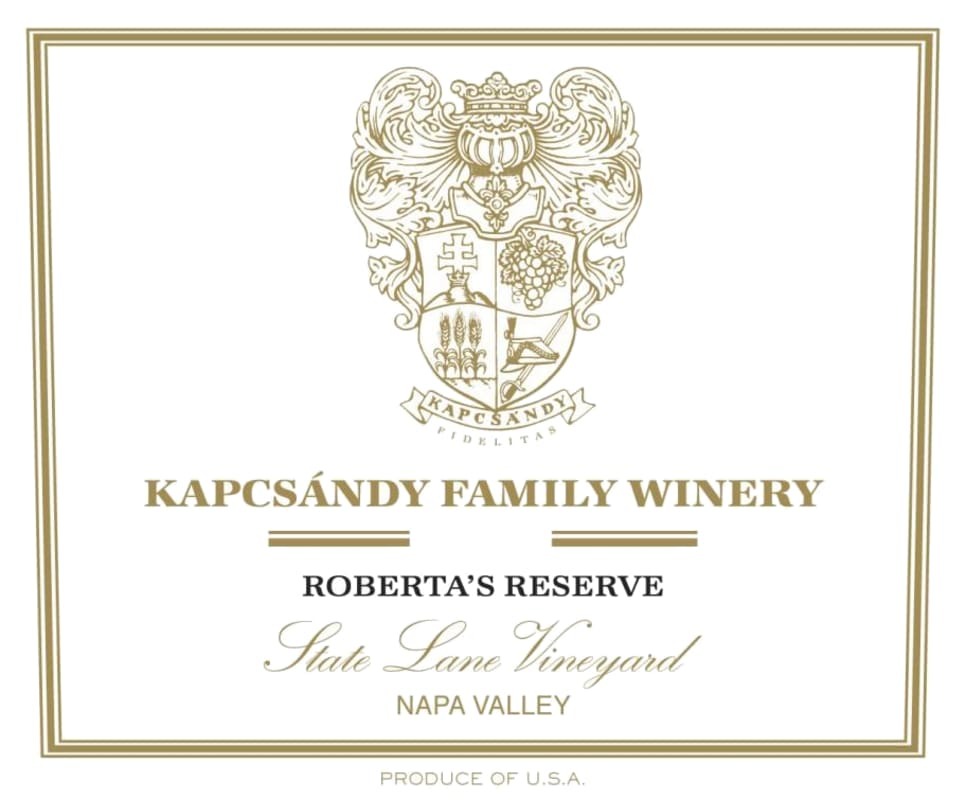 Kapcsandy Family Winery State Lane Vineyard Roberta's Reserve 2016 (RP98)