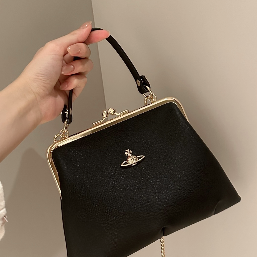 VIVIENNE WESTWOOD 西太后 黑淺金 餃子包（52020003L001NN402）