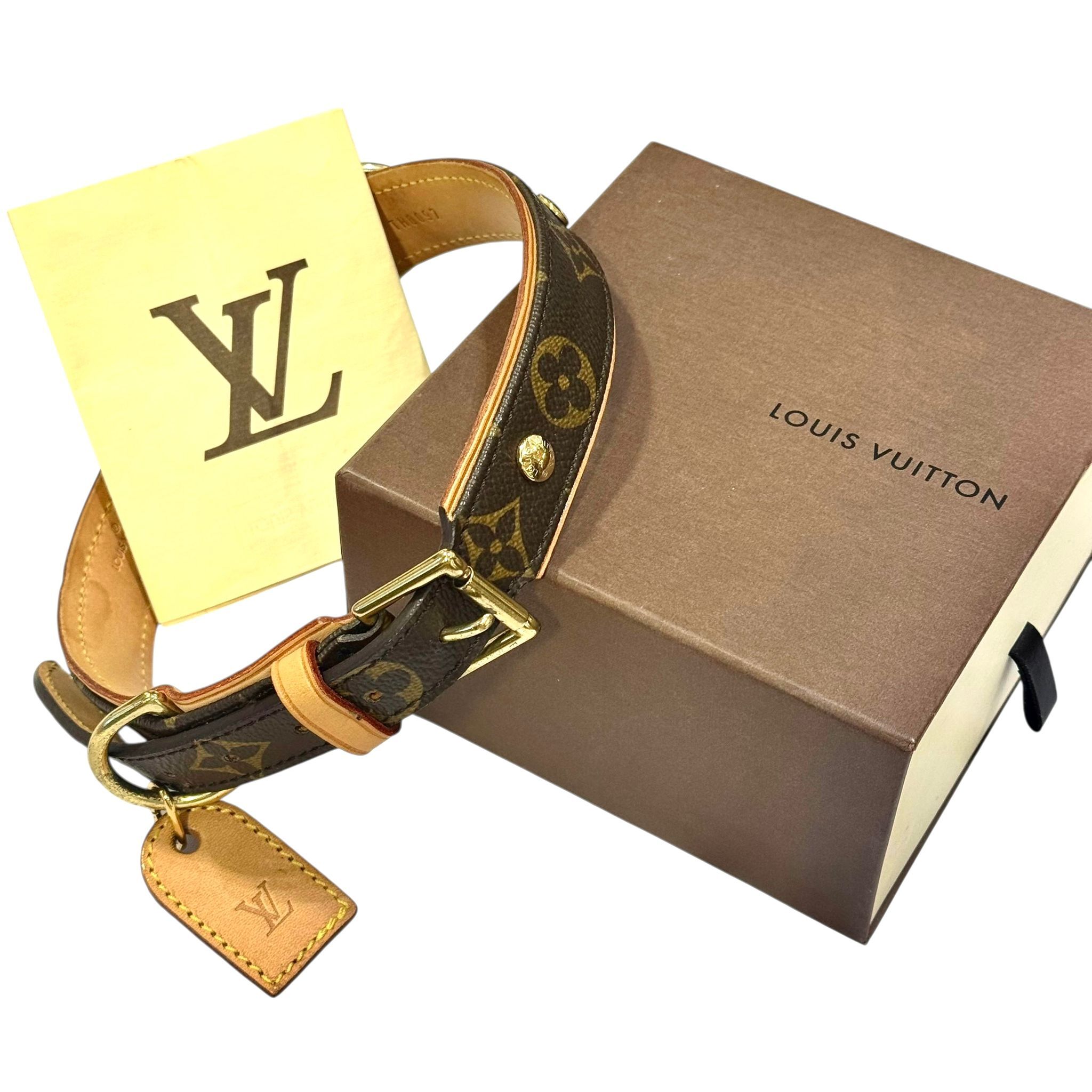 95%NEW LV M58070 Monogram Collier Baxter GM Dog Collar Pet Brown LV 中大型犬頸圈 Monogram #香榭站正品