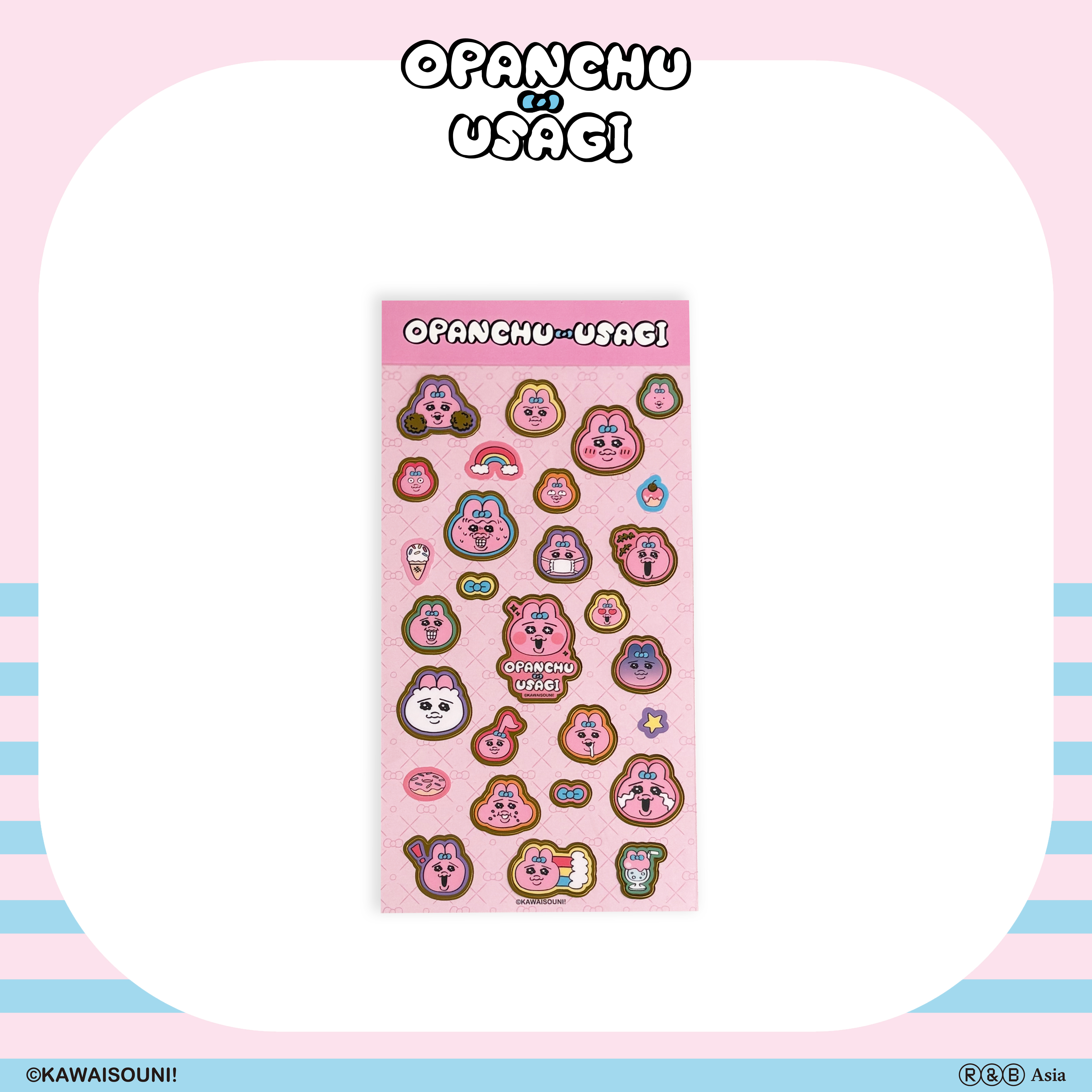 【預購】Opanchu Usagi 褲褲兔-燙金貼紙-豐富表情