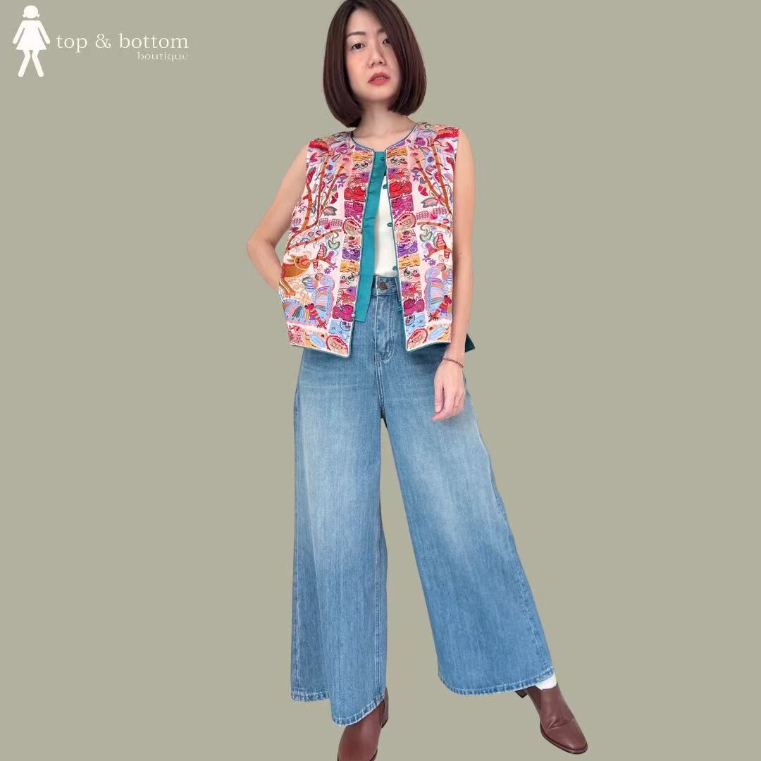 HIGH WAISTED WIDE LEG DENIM JEANS