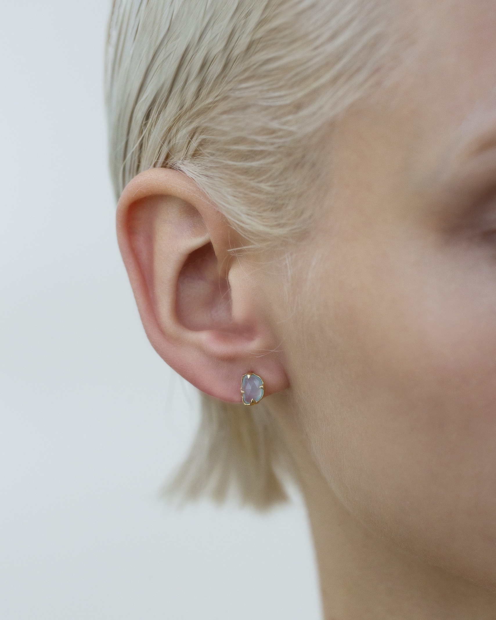 Serenity｜藍玉髓不規則形狀耳環 (限量)