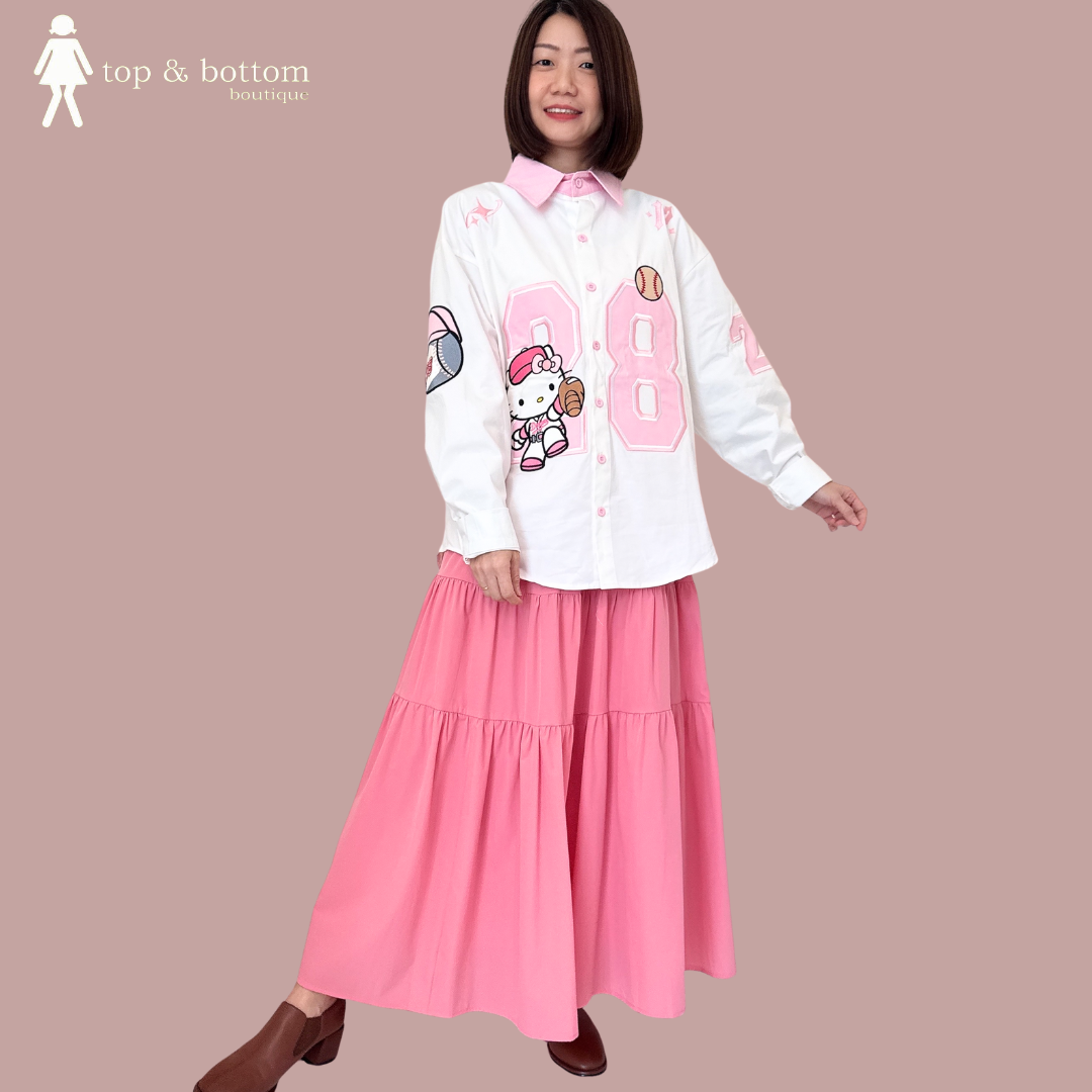 EMBROIDERED HELLO KITTY OVERSIZE SHIRT