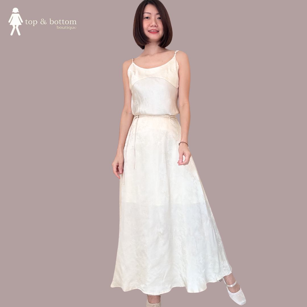 SATIN STRAP BROCADE TOP