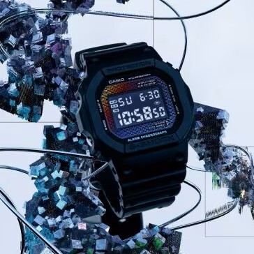 【CASIO 卡西歐】G-SHOCK 戶外旅行 極限運動 多功能耐衝擊 彩虹磚牆 電子錶 手錶 DW-5600RW-1