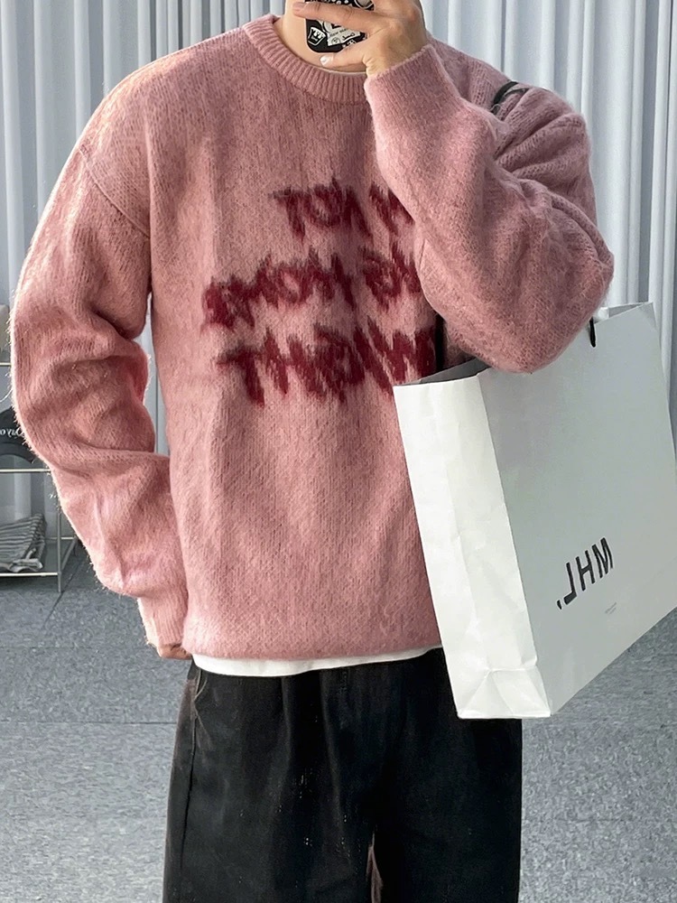 SIMPLEACTION 韓系鬆弛感印花圓領毛衣